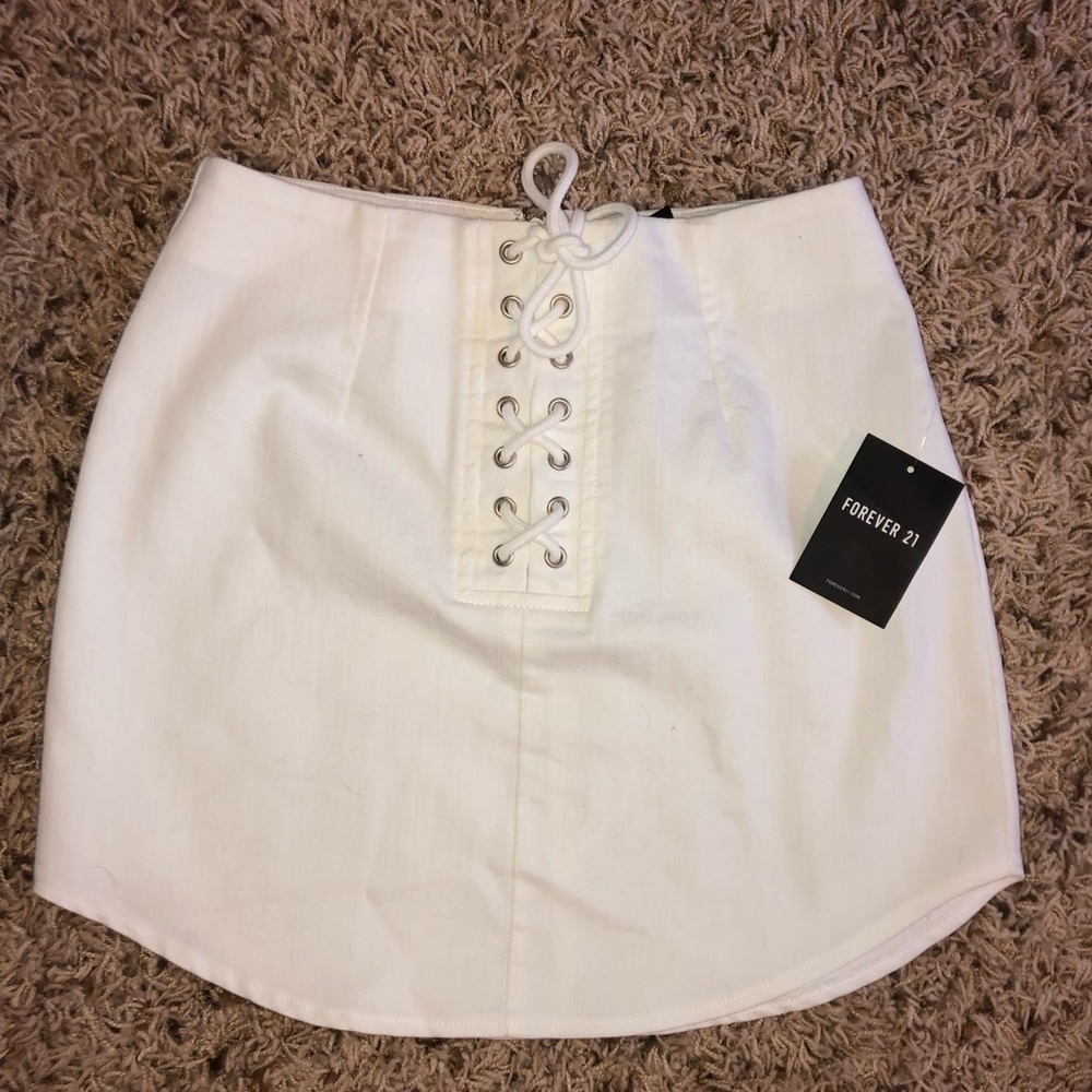 Forever 21 white mini skirt
